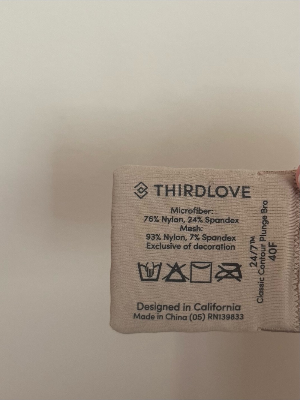 ThirdLove 24/7 Classic Contour Plunge Bra Womens Size 40F Nude Underwire T-Shirt - Picture 6 of 6